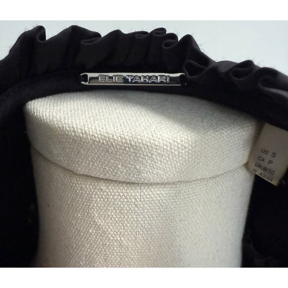 NWT $495 Elie Tahari RUNWAY Black Pleated Ruffle Maxi Dress - Picture 3 of 10